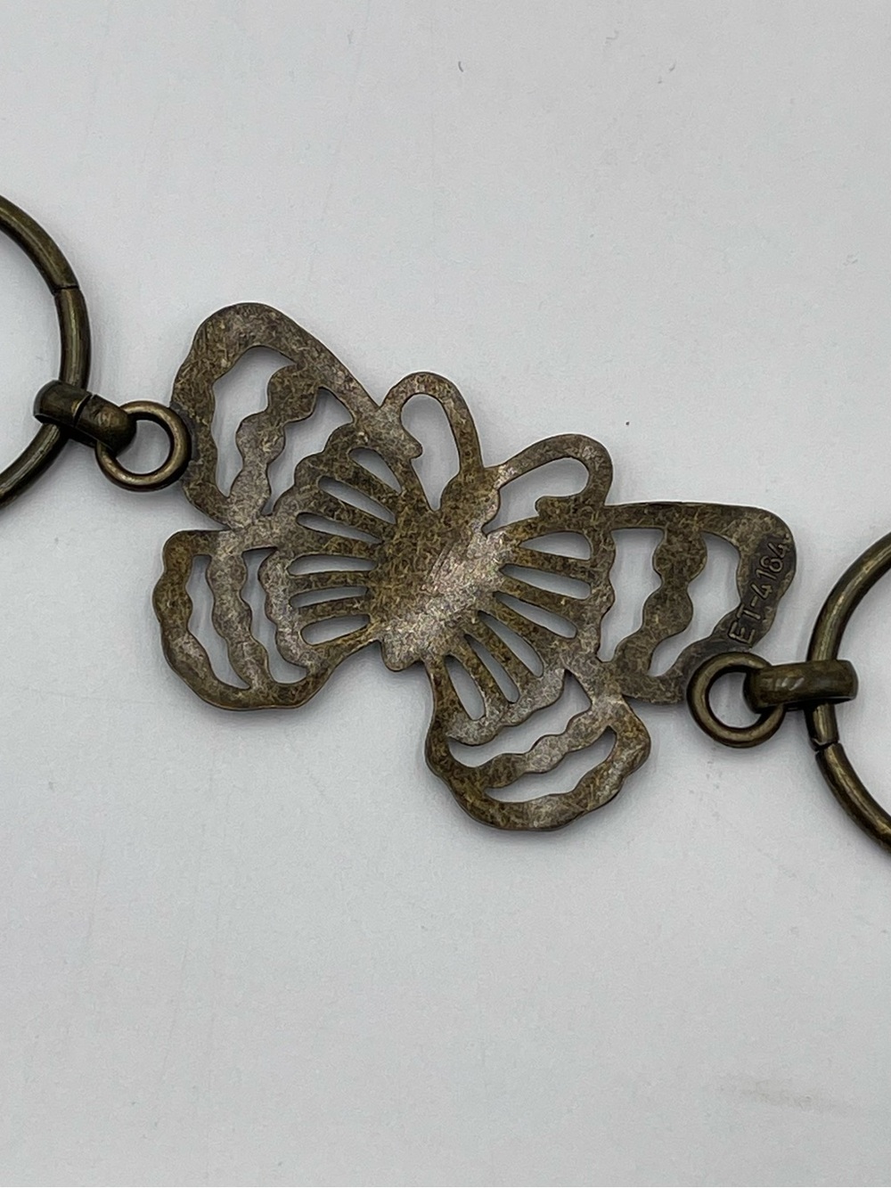 Butterfly Waist Belly Chain Link Belt 41 1/4 Statement Hippie Boho Antique Brass - Picture 6 of 7